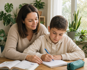 Édesanya segít gyermekének tanulni a tavaszi szünetben – korrepetálás és tanulási támogatás Dunakeszin